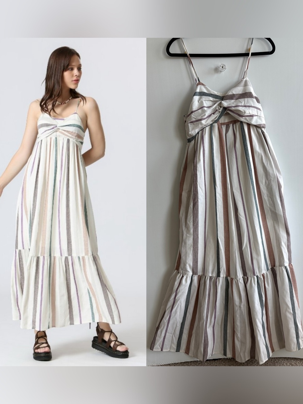 XL NEW The Korner Striped Maxi Dress